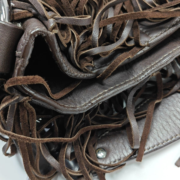 Lambskin Top Handle Bag Brown