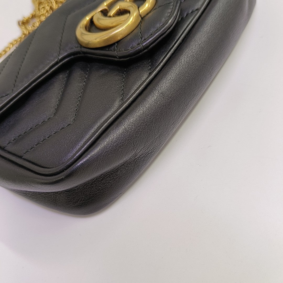 GG Marmont Mini Quilted Calfskin Black