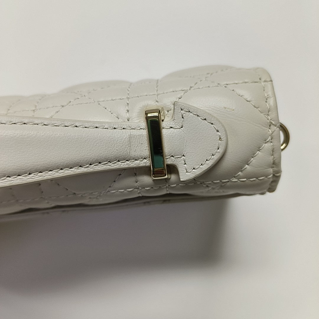 Lady Dior Small Cannage Lambskin White