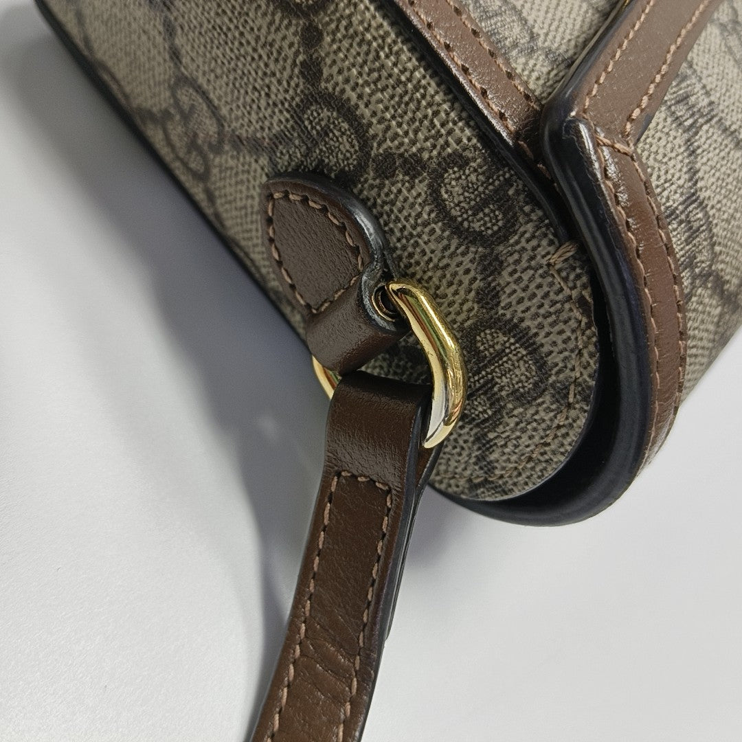 Horsebit 1955 Mini Monogram Coated Canvas Beige