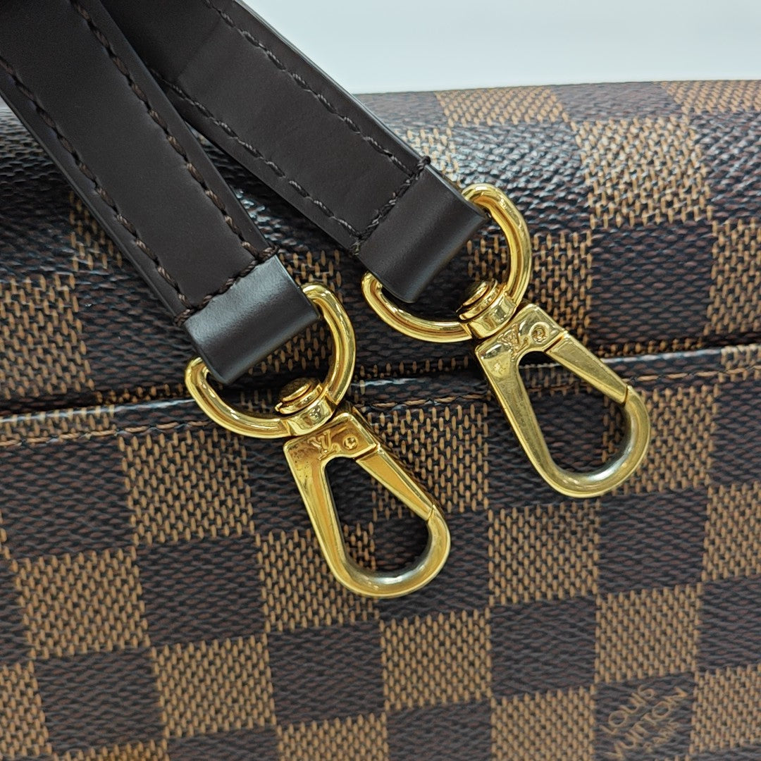 NORMANDY Damier Ebene Coated Canvas Brown