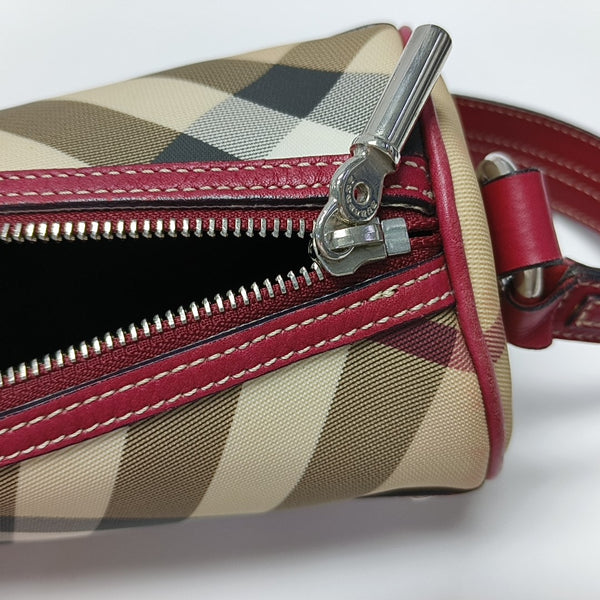 Coated Canvas Top Handle Bag Beige