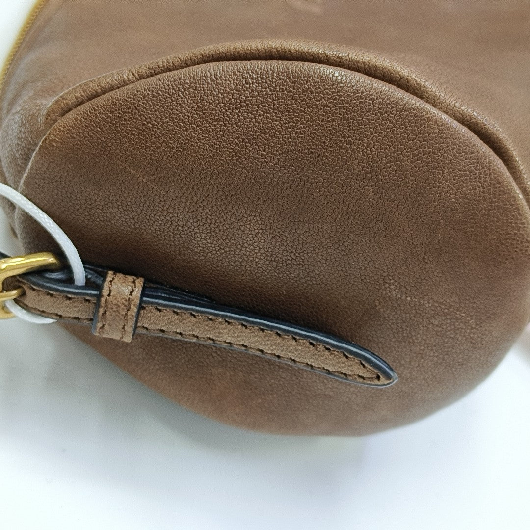 Lambskin Top Handle Bag Brown