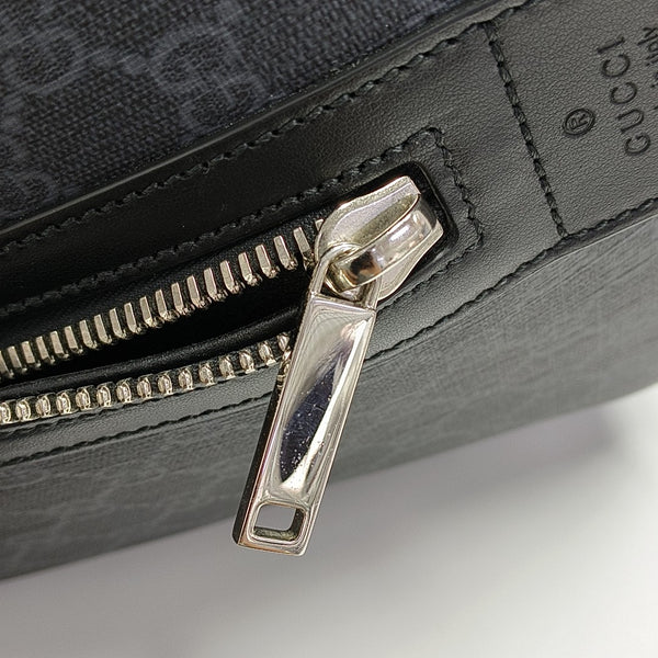 Monogram Coated Canvas Shoulder Bag Black