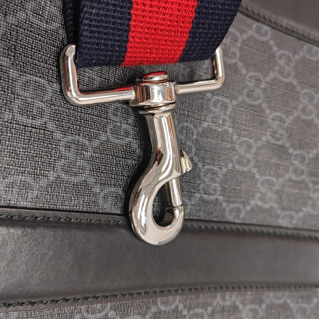 Monogram Coated Canvas Shoulder Bag Black