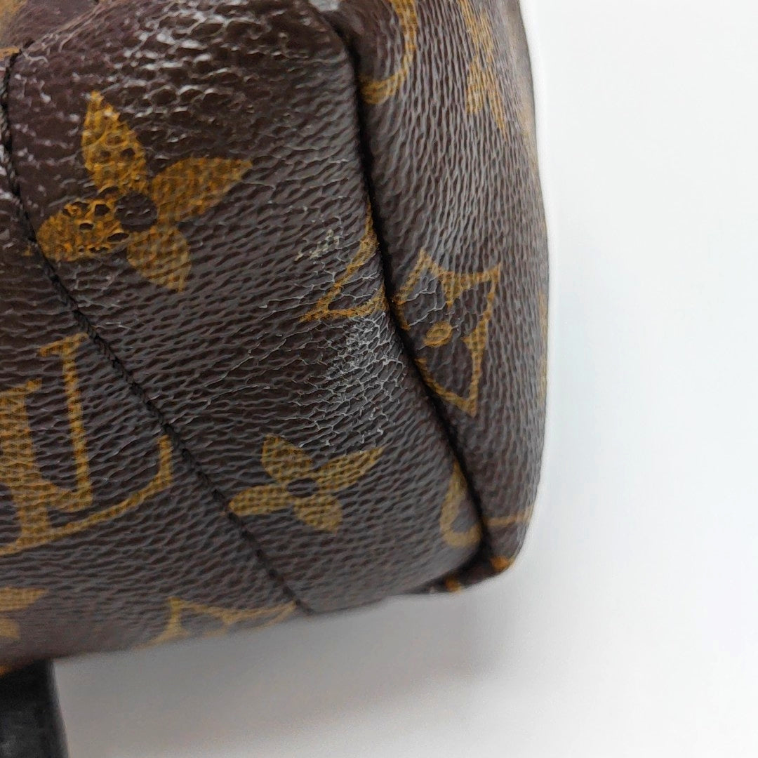 Authenticated pre-owned  PALM SPRINGS Mini Monogram Coated Canvas Brown - Backpack at Looply