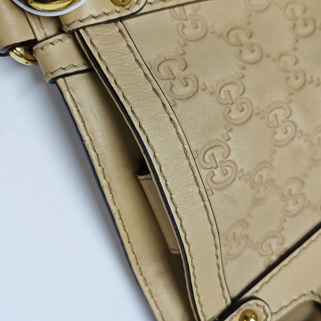 Sukey Monogram Calfskin Beige