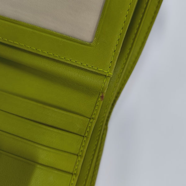 Oblique Leather Wallet Green