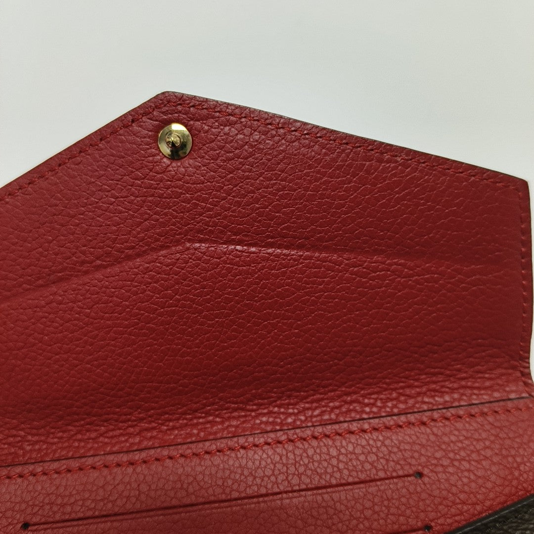 MARIE LOU Monogram Coated Canvas Brown Wallet