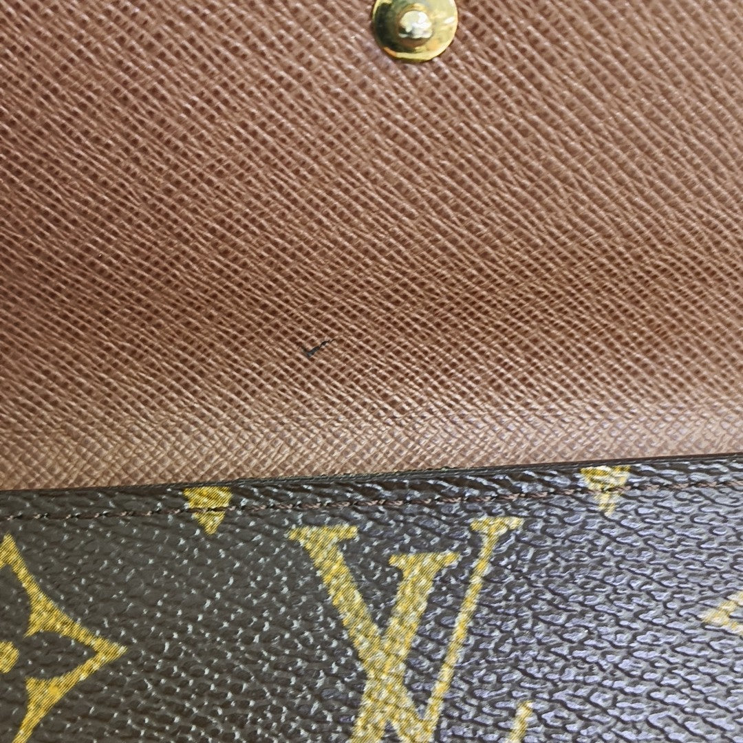 ELISE Monogram Coated Canvas Brown Wallet