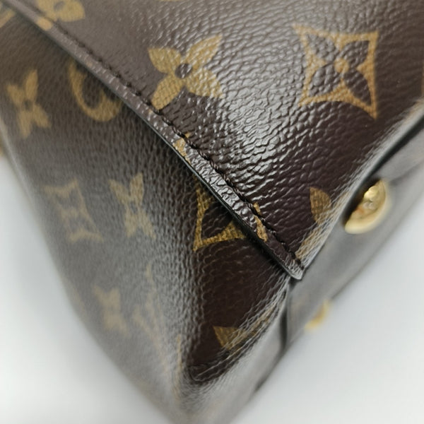 MONTAIGNE MM Monogram Coated Canvas Brown