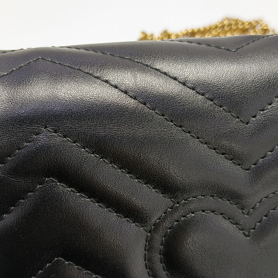 GG Marmont Mini Quilted Calfskin Black