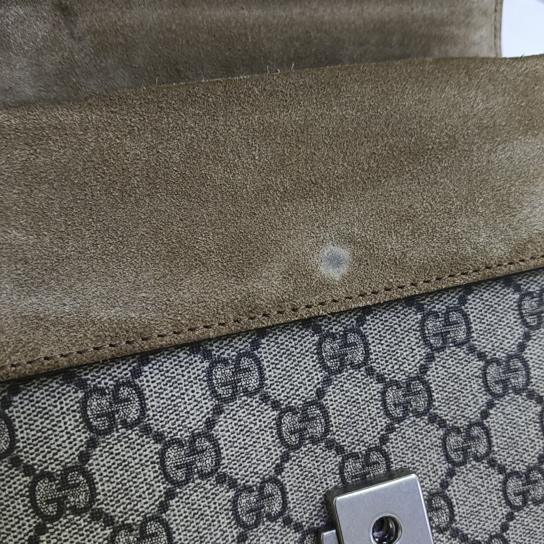 Dionysus Mini Monogram Coated Canvas Beige