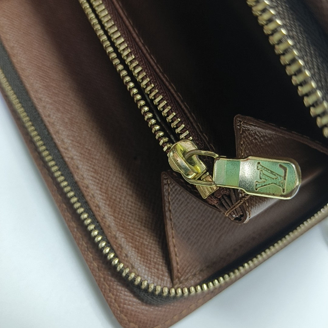 ZIPPY Monogram Coated Canvas Brown Wallet