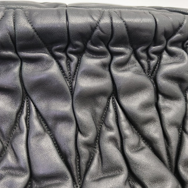 Miu Coffer Quilted Lambskin Black