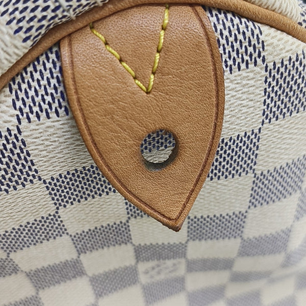 SPEEDY 30 Damier Azur Coated Canvas White