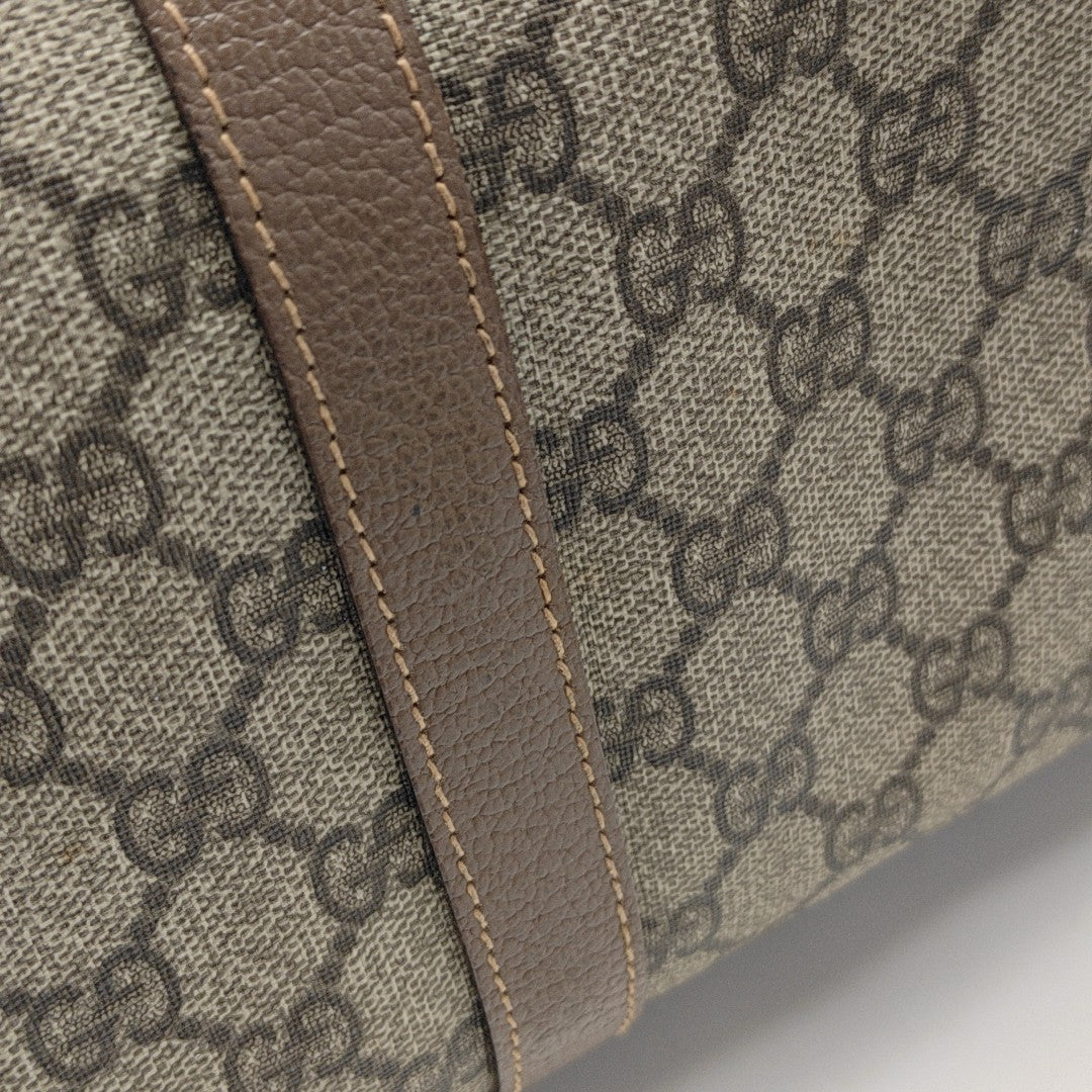 Boston Monogram Coated Canvas Brown