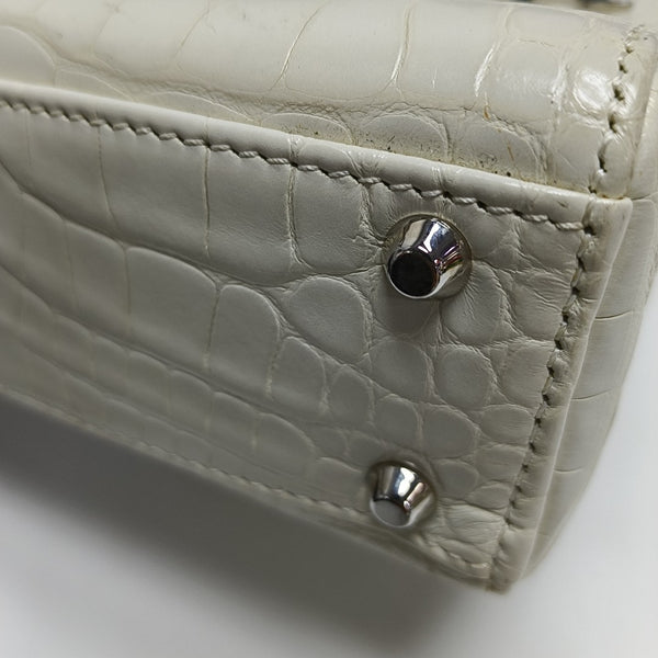 Lady Dior Mini Crocodile White