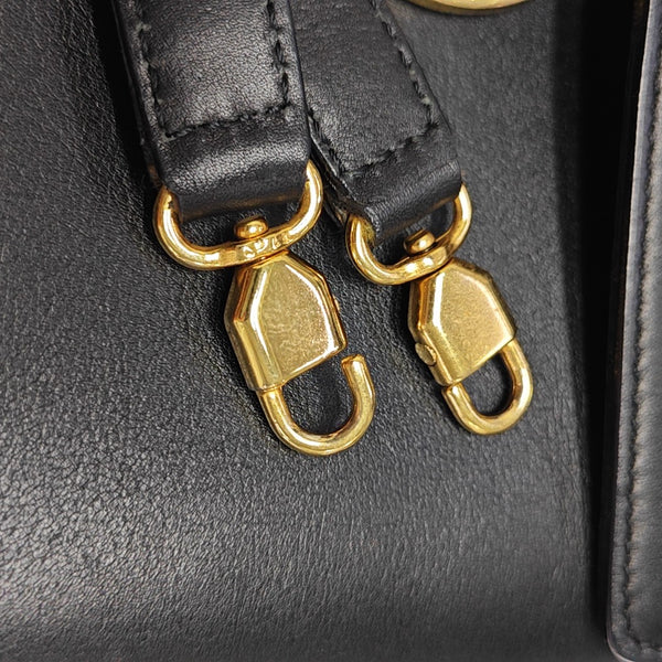 Leather Shoulder Bag Black