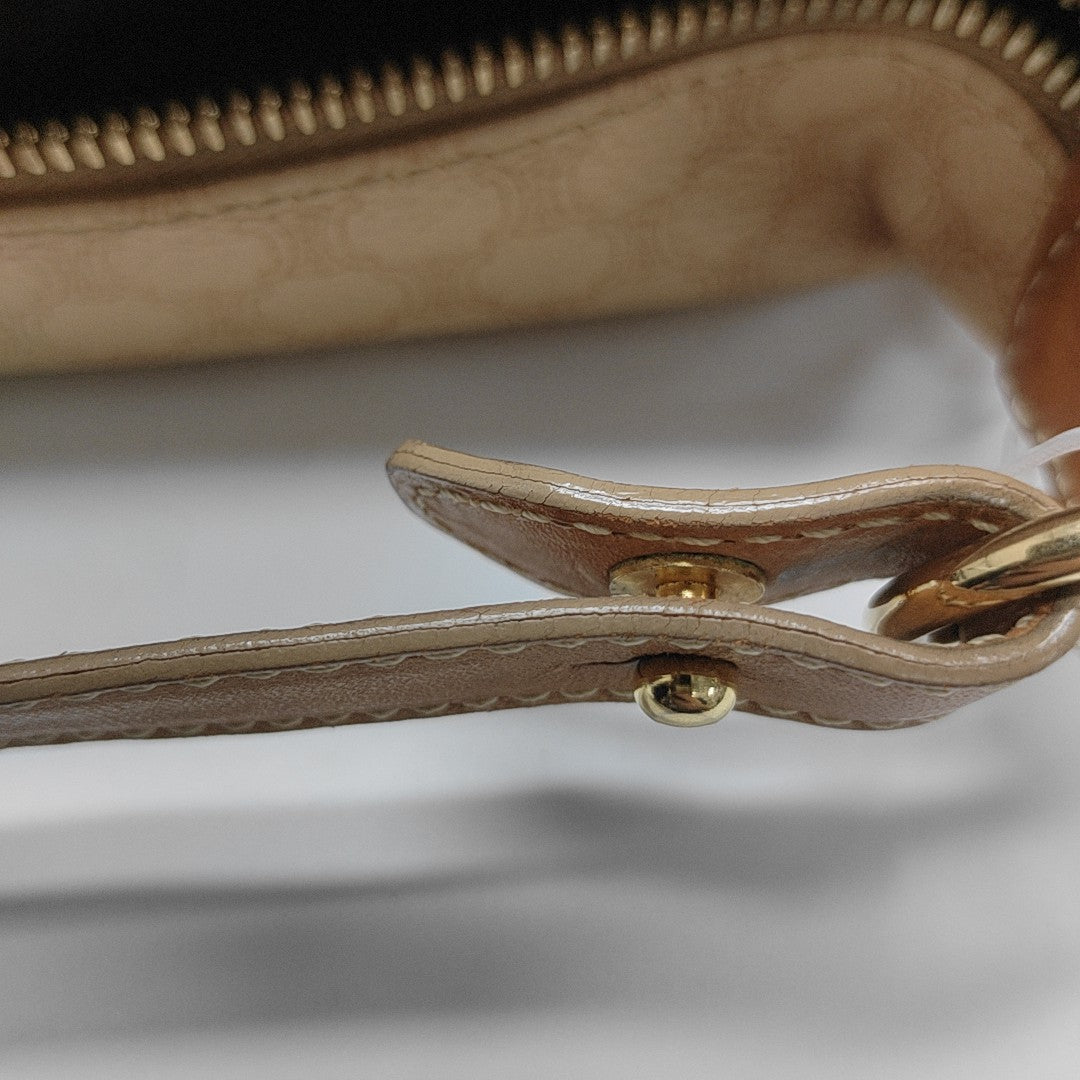 Coated Canvas Top Handle Bag Brown