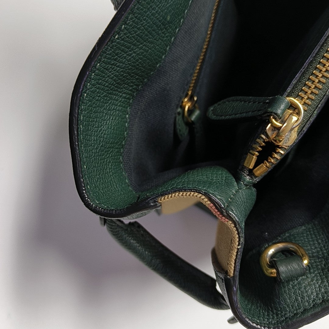 The Banner Medium Calfskin Green