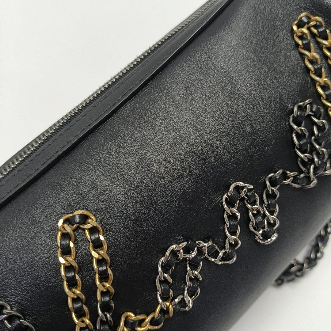 Quilted Calfskin Shoulder Bag Black