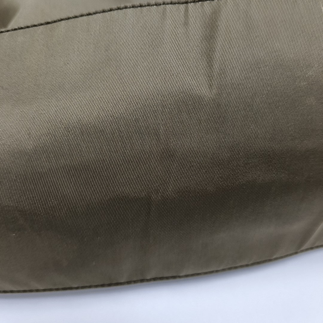 Nylon Top Handle Bag Brown