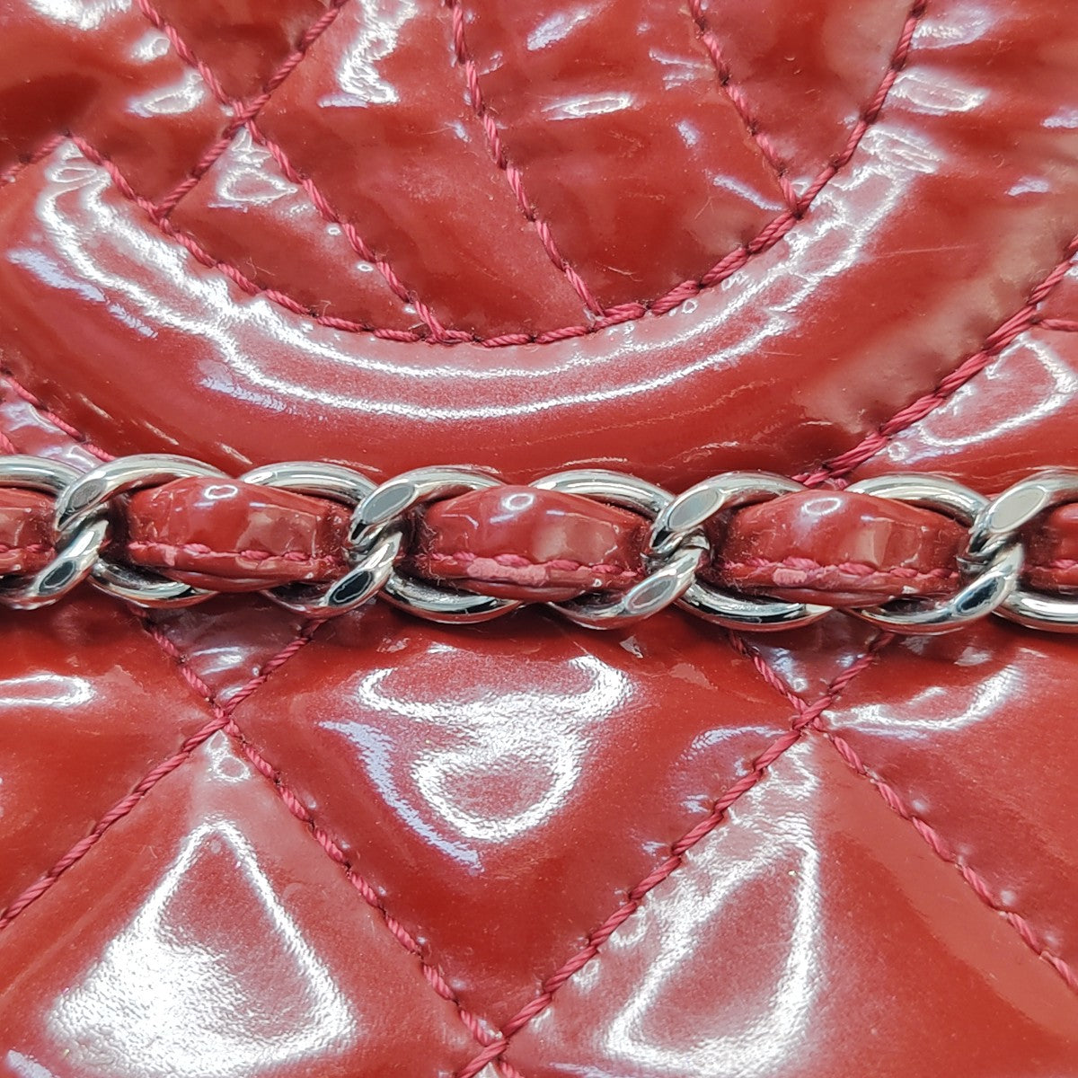 Quilted Calfskin Tote Bag Red