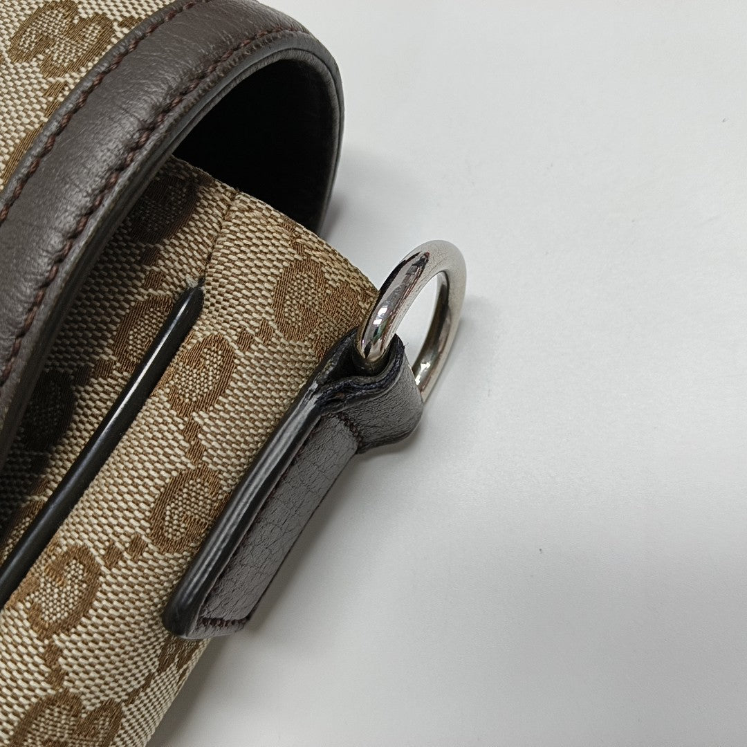 Monogram Canvas Shoulder Bag Brown