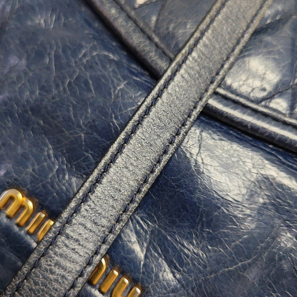 Quilted Lambskin Shoulder Bag Blue