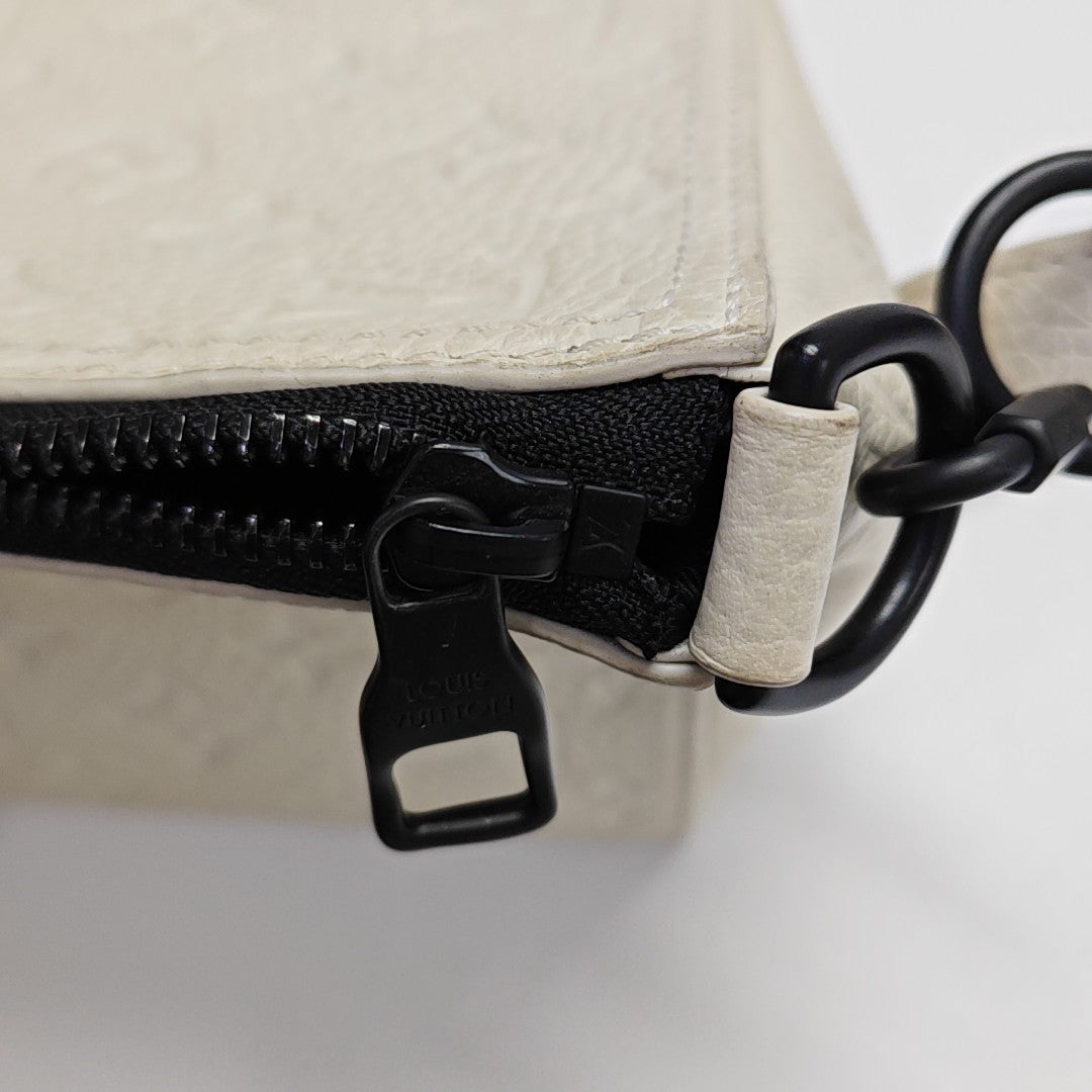 TRIANGLE Monogram Calfskin White