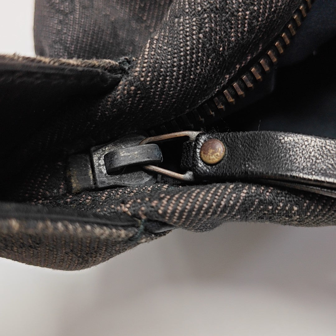 Monogram Denim Top Handle Bag Black