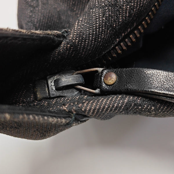 Monogram Denim Top Handle Bag Black