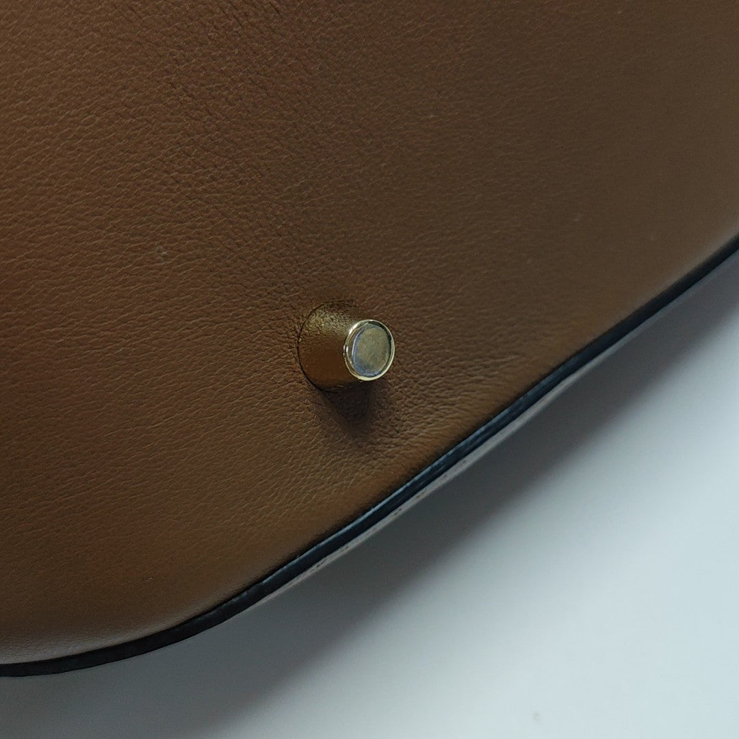 Calfskin Shoulder Bag Brown