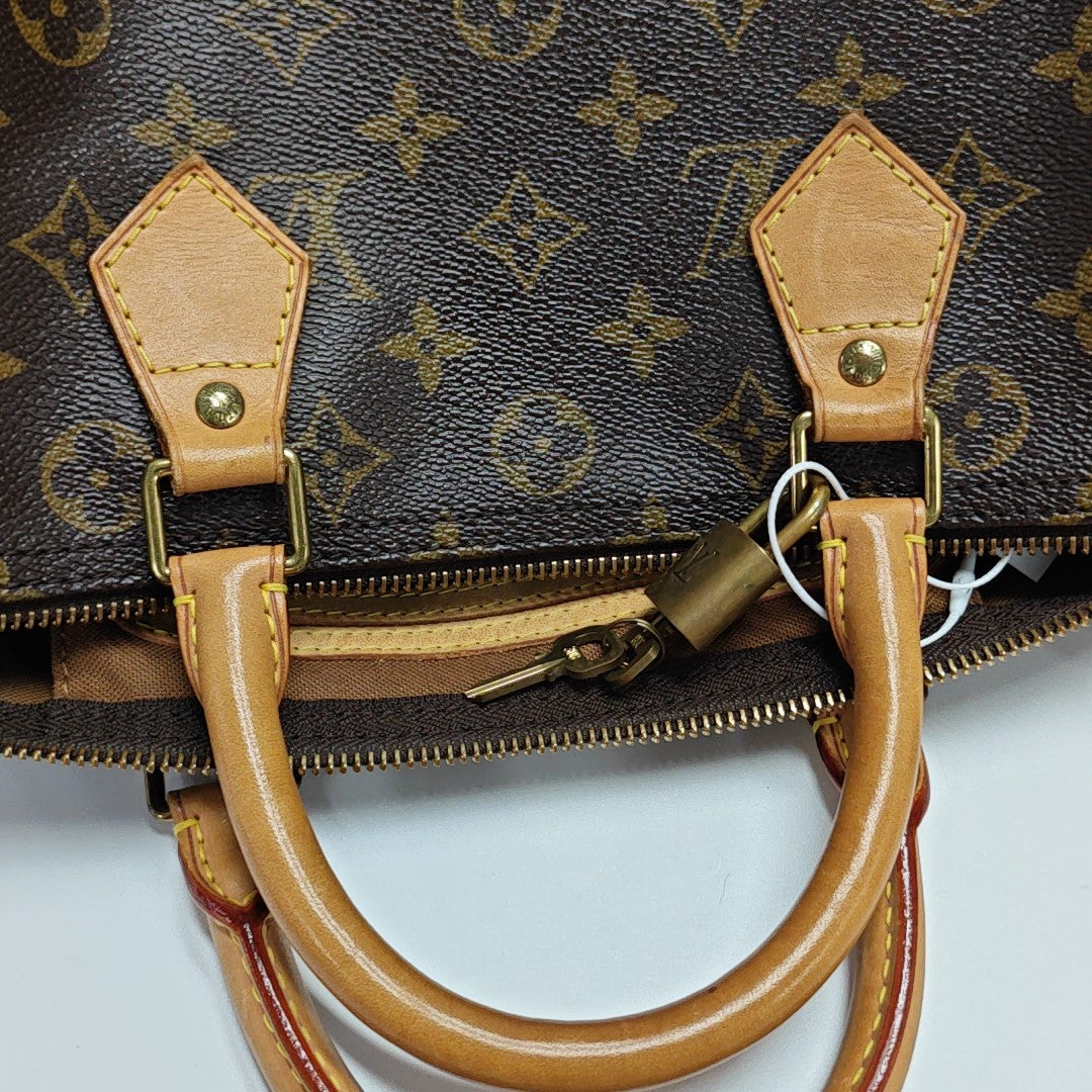 SPEEDY 30 Monogram Coated Canvas Brown