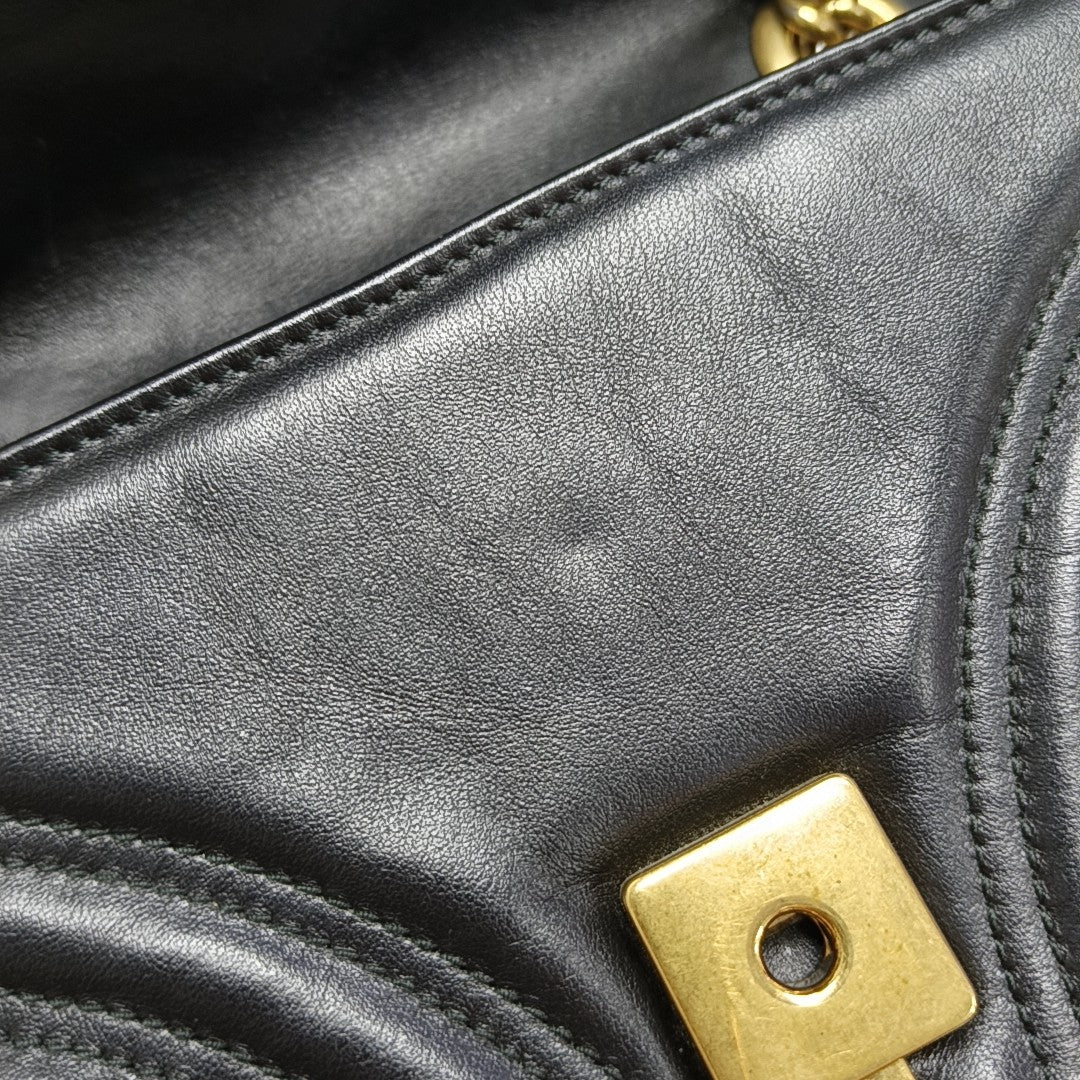 GG Marmont Small Quilted Calfskin Black