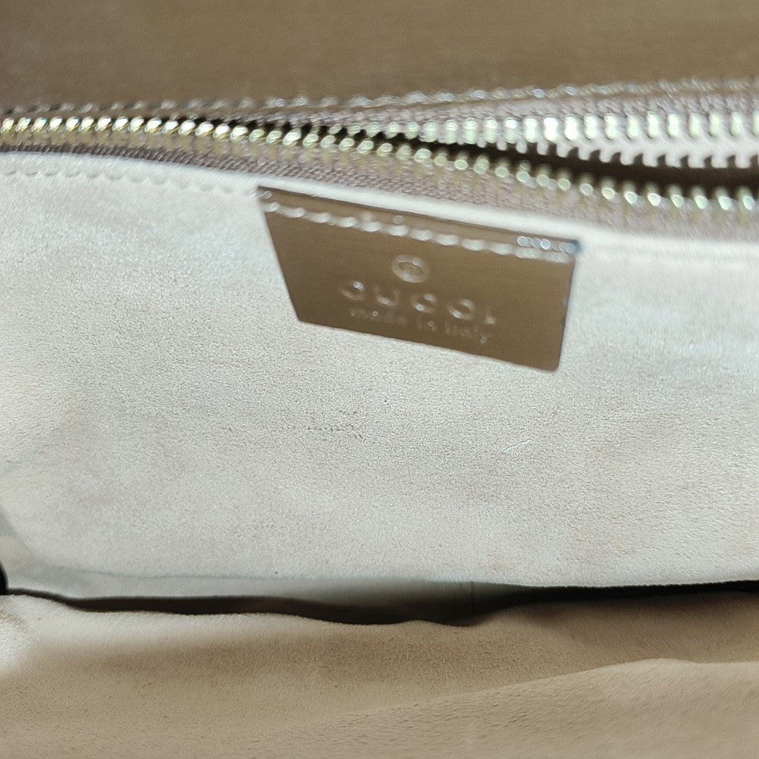 Horsebit 1955 Medium Monogram Coated Canvas Beige