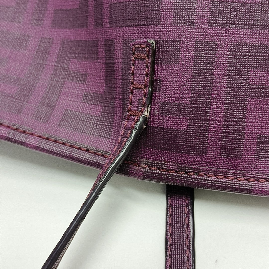 Coated Canvas Tote Bag Purple