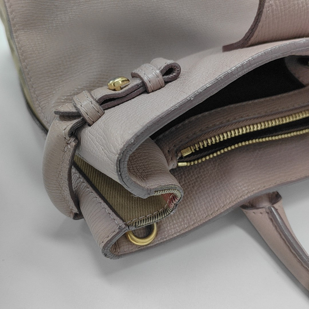 The Banner Medium Calfskin Pink
