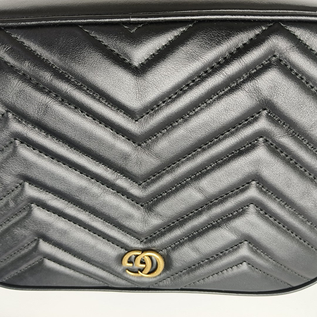 GG Marmont Small Quilted Calfskin Black