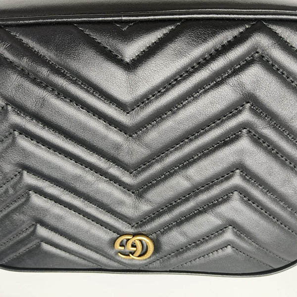 GG Marmont Small Quilted Calfskin Black