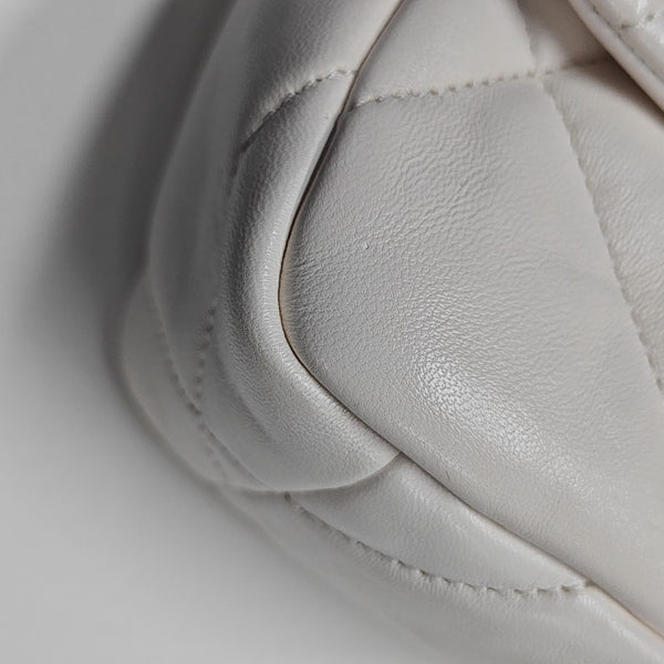 CHANEL 19 Small Quilted Lambskin White