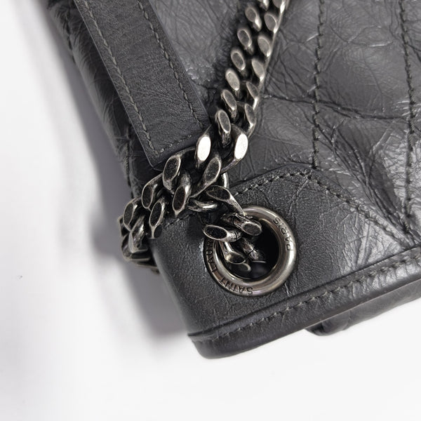 NIKI Medium Chevron Calfskin Gray