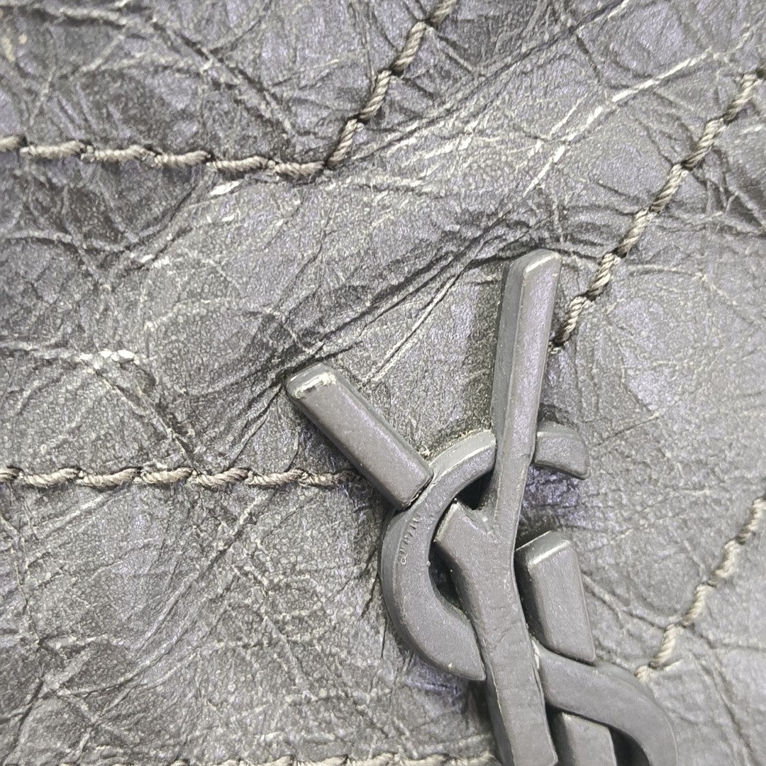 NIKI Mini Chevron Calfskin Gray
