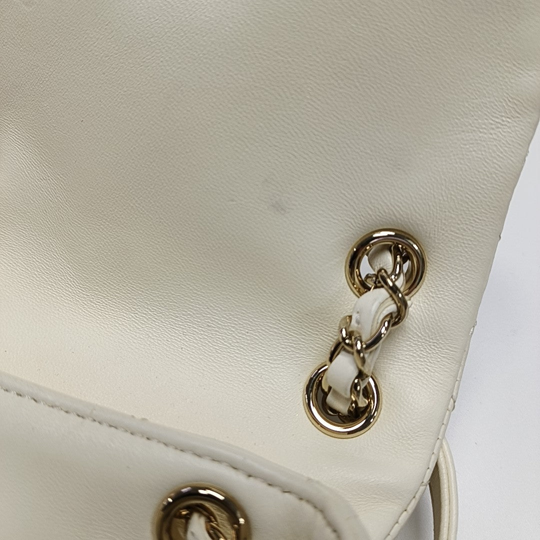 DUMA Small Quilted Lambskin White
