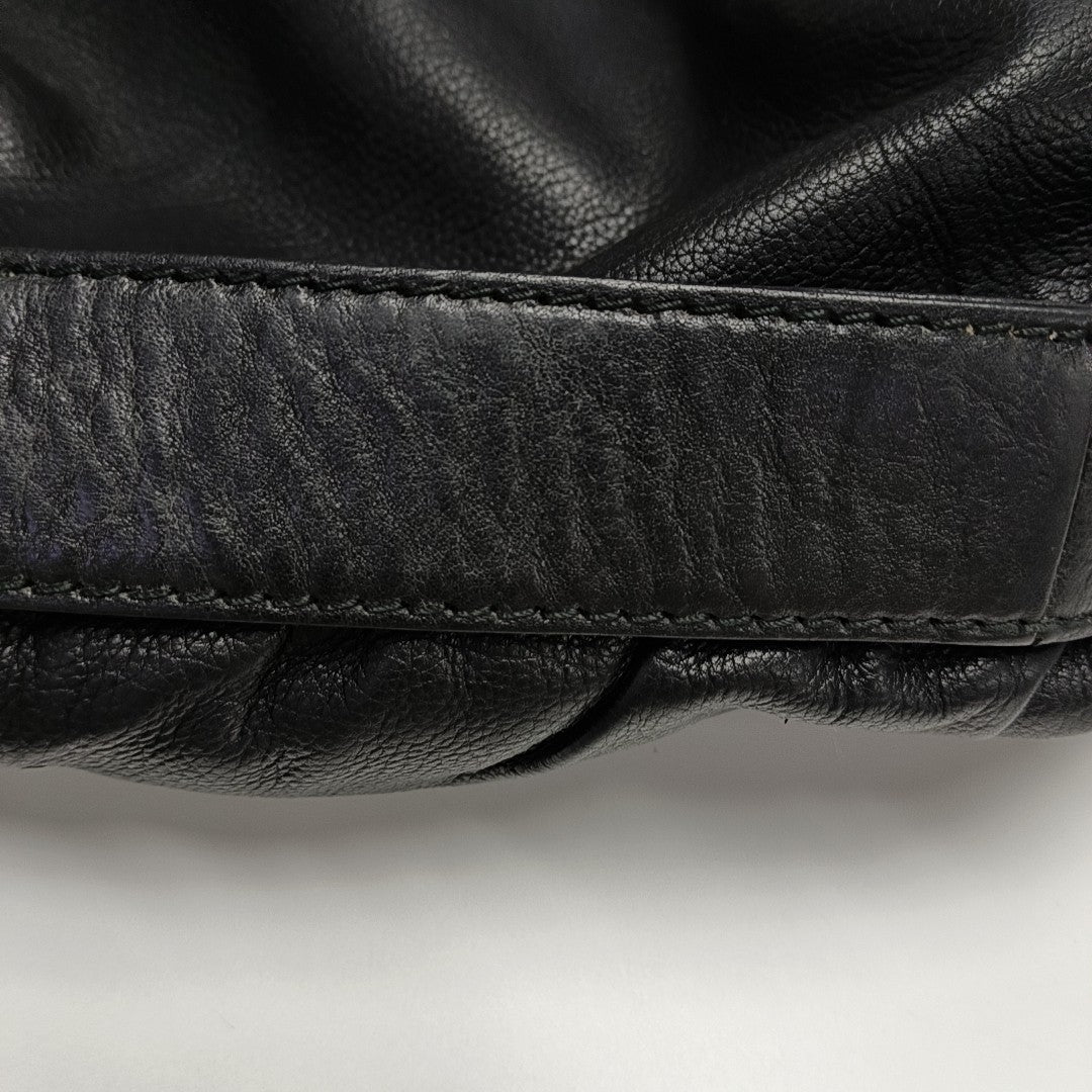 Calfskin Top Handle Bag Black