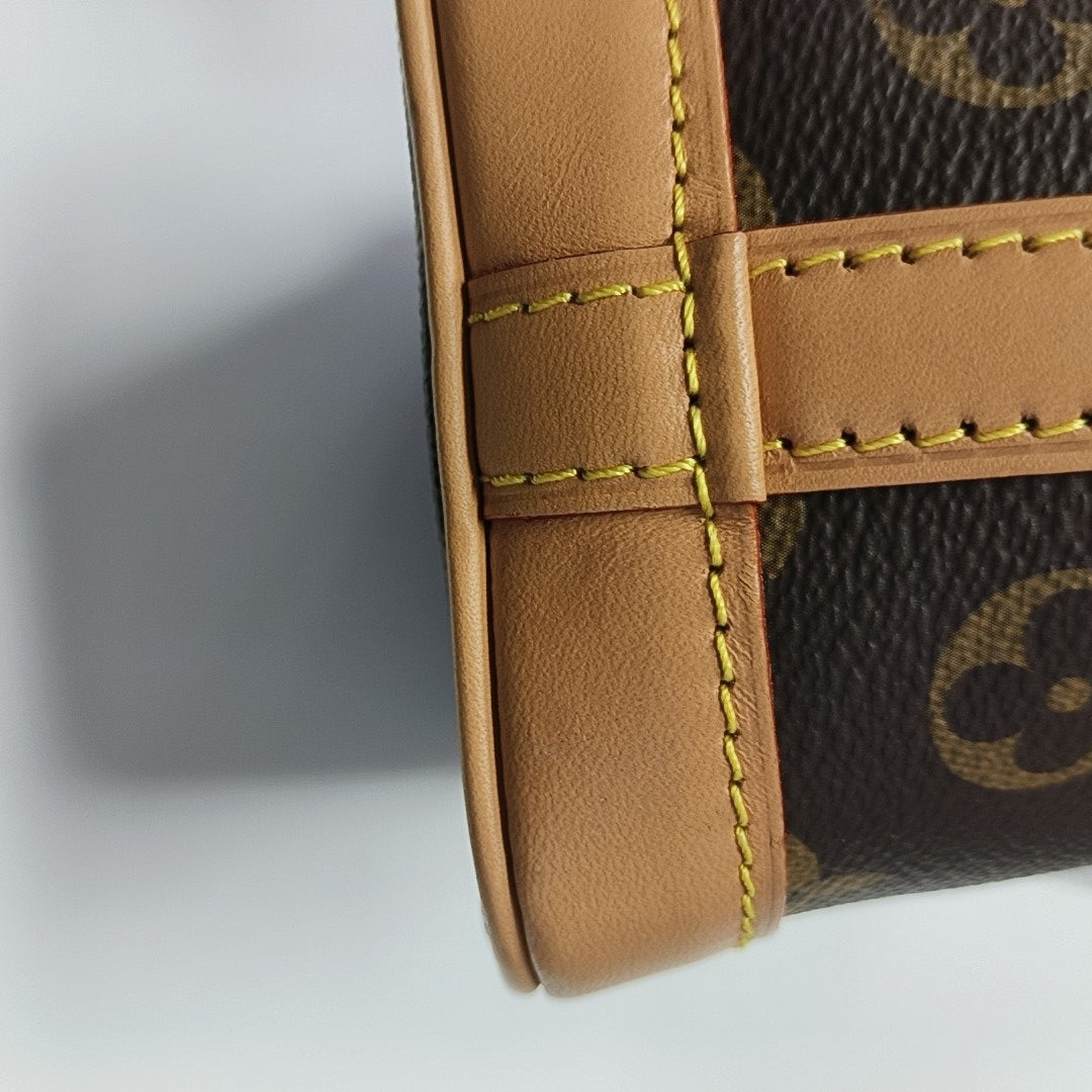 NOÉ Nano Monogram Coated Canvas Brown