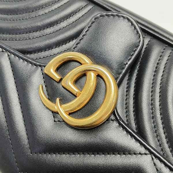 GG Marmont Small Quilted Calfskin Black