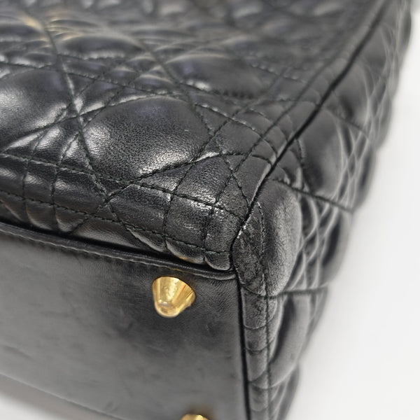 Lady Dior Large Cannage Lambskin Black