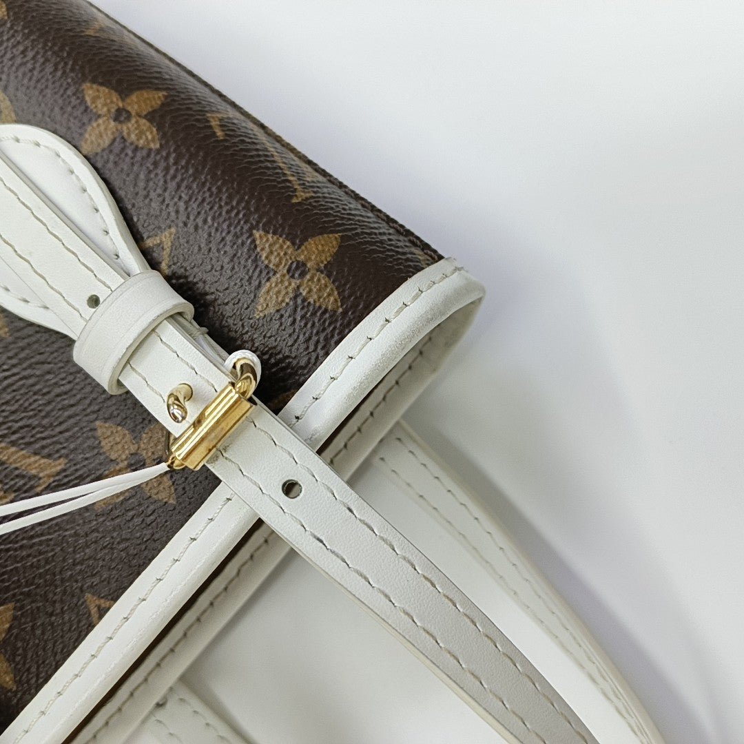 BUCKET Nano Monogram Coated Canvas Brown